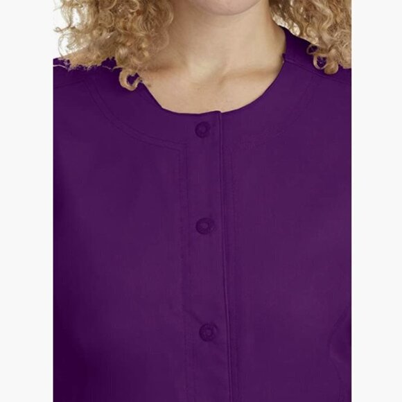 Healing Hands Scrub Jacket 5 Pocket Daisy Snap-up Scrubs Jacket, Small - Picture 2 of 7